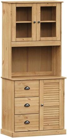 vidaXL Vidaxl - Aparador Alto Vigo Madera Maciza De Pino 78x40x175 Cm