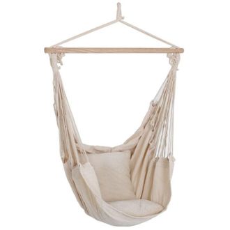 ETC Shop Etc-shop - Sedia sospesa coperta di alta qualit&agrave; opaca in legno tessile cotone beige