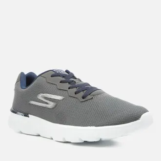 Skechers Mens Go Run 400 Trainers Shoe In Charcoal/navy