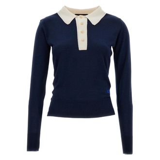 Wales Bonner Wales Bonner, Dames, Tops, Blauw, Maat: 2XS Wol