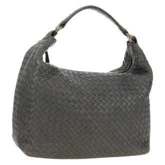 Bottega Veneta Pre-owned Vintage Schoudertas - Dames - Pre-owned - Grijs - Maat: ONE Size Leer
