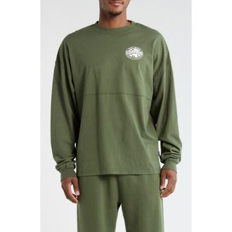 Malbon Golf Horizon Long Sleeve Cotton Graphic T-Shirt in Olivine at Nordstrom, Size Xx-Large