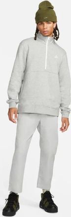 Nike Sportswear Club Sweatshirt Men Gray Heather 1/2 Zip Activewear KFC578