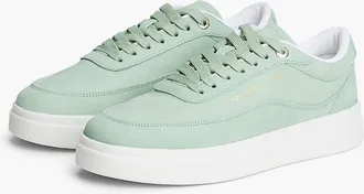 Tommy Hilfiger Womens Nubuck Leather Court Sneaker - Flora - US 6.5 / EU 37