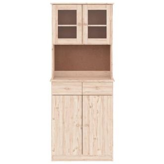 Berkfield Home Highboard ALTA 77x35x188 cm Solid Wood Pine in Light Tan | Size: 77 x 35 x 188 cm
