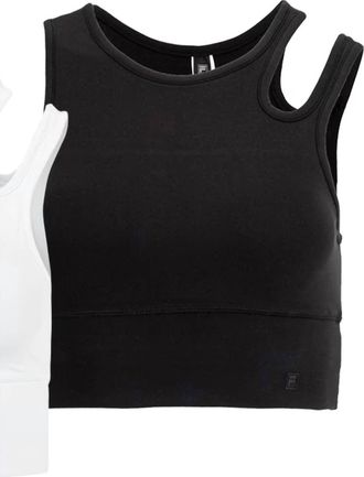Fila Womens Uplift Slice Crop Performance Bra Top In Black