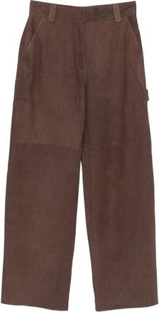 Iro Wijde broek - Dames - Wijde Broeken - Bruin - XS - Su&egrave;de - Broeken