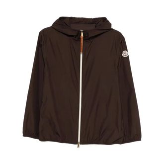 Moncler Light Jackets, female, Brown, Size: M Fegeos Hooded Jacket