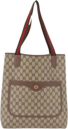 Gucci Pre-owned Vintage Tote Bag - Dames - Vintage Shopper - Beige - ONE Size - Leer - Vintage