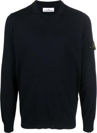 Stone Island Compass-patch virgin wool jumper - men - Virgin Wool - S - Blue