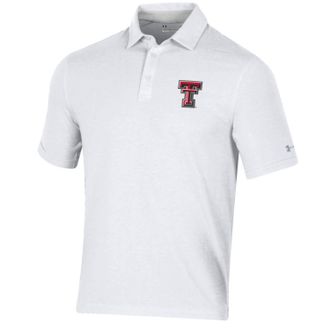 Under Armour Mens Texas Tech Throwback Charged Cotton Polo In White
