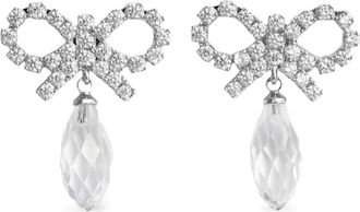 Self Portrait Oorbellen verfraaid met kristallen en strik - Zilver