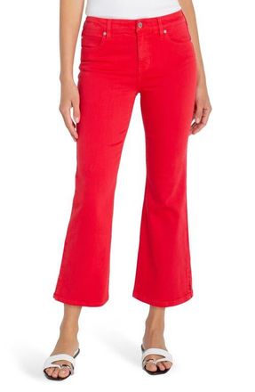 Liverpool L.A. Hannah Side Slit Crop Flare Jeans in Cherry Rose at Nordstrom, Size 10P