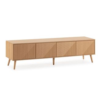 HOMN Mueble tv 4 puertas efecto roble 160 cm