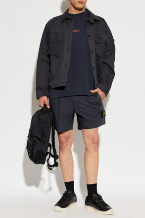 Stone Island T-shirt With Logo, Mens, Navy Blue