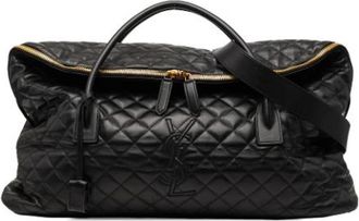 Saint Laurent Pre-owned Quilted Weekend Bag - Dames - Vintage Weekendtas - Zwart - ONE Size - Leer - Vintage