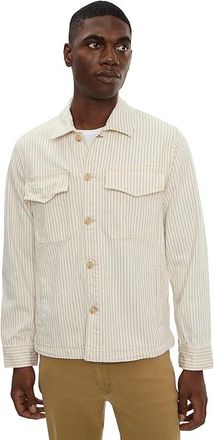 Liverpool L.A. Flap Pocket Collared Denim Jacket Mens Jacket Ecru/Slate : 2XL, Cotton/Denim/Elastane