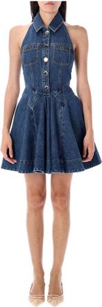 Self Portrait Dames, Jurken, Blauw, Maat: XS Denim