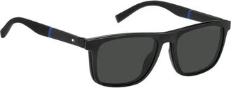 Tommy Hilfiger Optisch Montuur met Clip-On - Heren - Zonnebrillen - Zwart - 54 MM - Nylon - Accessoires