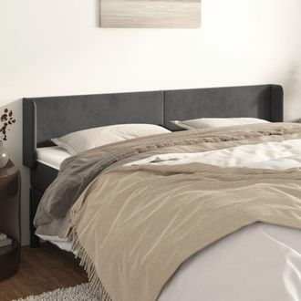 vidaXL Cabecero De Terciopelo Gris Oscuro 163x16x78/88 Cm Vidaxl