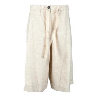 Semicouture broek - Dames - Korte Broeken - Beige - XS - Katoen - Korte Broeken