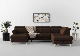 Sit&more Wohnlandschaft »Marano U-Form« inklusive Kopfteilverstellung, wahlweise mit Bettfunktion, Bettkasten