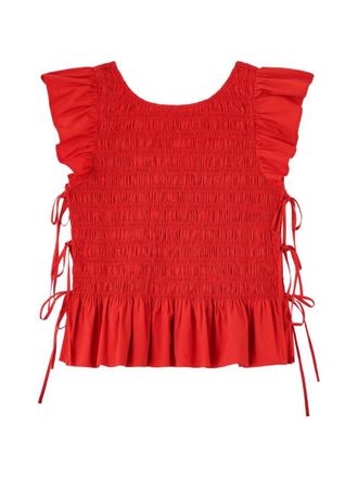 Ganni Red Round Neck Top