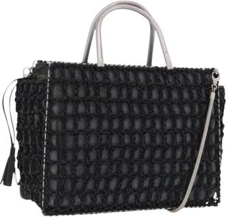 Ferragamo Pre-owned Mesh Hand Bag - Dames - Vintage Handtas - Zwart - ONE Size - Nylon - Vintage