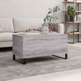 vidaXL Vidaxl - Mesa De Centro Madera Contrachapada Gris Sonoma 90x44,5x45 Cm