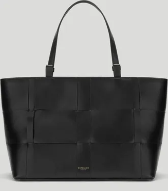 DeMellier The Florence in Black Fine Grain Leather Tote & Work bag