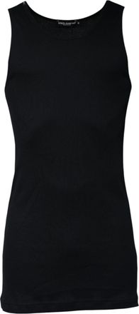 Dolce & Gabbana Black Cotton Sleeveless Round Neck Tank Mens T-shirt