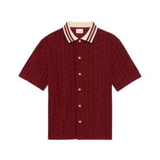 Dr&ocirc;le de Monsieur Monogram Shirt - Heren - Korte mouwen Overhemden - Rood - L - Overhemden