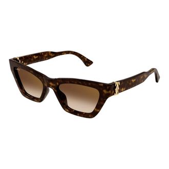 Cartier Cat Eye Sunglasses - female - Cartier - Sunglasses - Brown - 53 MM - Accessories