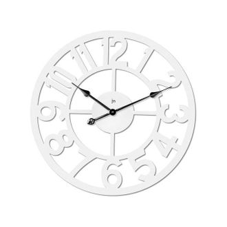 LOWELL Lowell 21551b Justaminute Orologio Da Parete Legno Verniciato Movimento Al Quarzo 60 Cm Colore Bianco