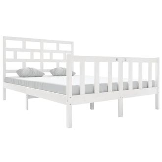 Berkfield Home Bed Frame White Solid Wood Pine 120x200 cm | Size: Small Double
