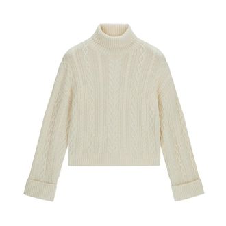 Guess Ls Mn Washed Chunky Pullover - Dames - Truien - Wit - Maat: M Katoen