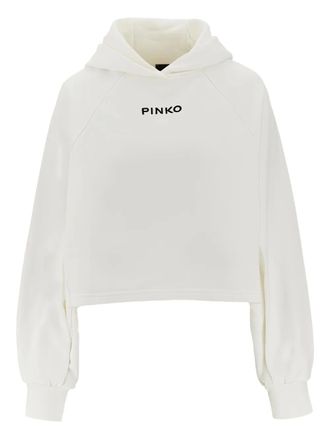 Tシャツ・カットソー Pinko Sweaters White Pinko women's cotton sweatshirt with rhinestone logo
