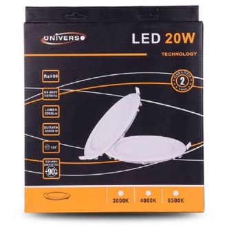 Trade Shop Trade Shop Traesio - Trade Shop - Pannello Led Slim 20w Incasso Rotondo Luce Bianco Caldo Freddo Naturale P225at