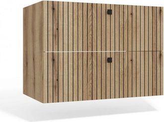 Topeshop TIGO - mueble para lavabo roble con frente acanalado