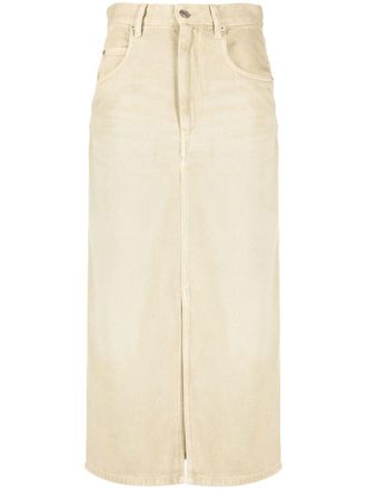 Isabel Marant Tilauria denim midi skirt - Neutrals