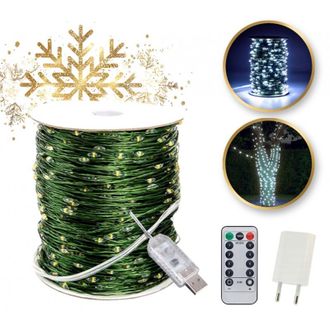 OEM Luces Para &Aacute;rbol De Navidad De Exterior/interior, Cable De 1000 Led, 100 M, Blanco Fr&iacute;o Lamp35b
