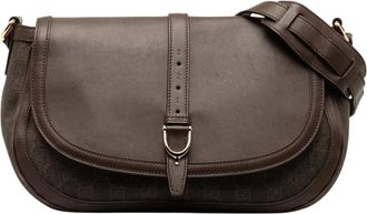 Gucci Pre-owned Cross Body Bags, female, Brown, Size: ONE SIZE Pre-owned GG Supreme Stirrup Crossbody