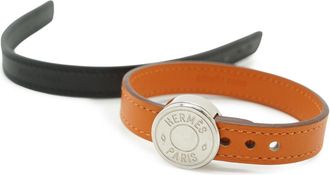 Herm&egrave;s Hermes leren armband Clou de Selle