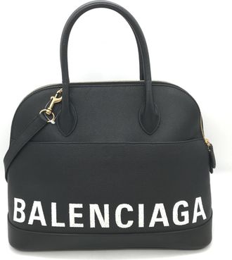 Balenciaga Black Grained Leather Ville Top Handle Womens Bag (Pre-Owned)