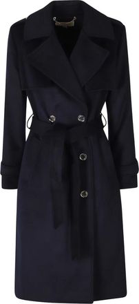 Michael Kors Cappotto in misto lana con cintura - - Coats - Donna - Blu - S