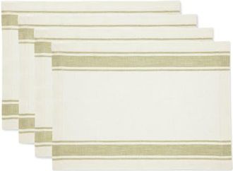 Solino Home Linen Placemats - Country Stripe in Cream at Nordstrom, Size Medium