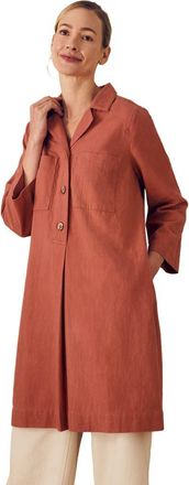 Celtic & Co. Placket Detail Knee Length Dress in Redwood at Nordstrom, Size 14