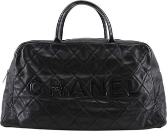 Chanel Black Leather Boston Bag (Pre-Owned)