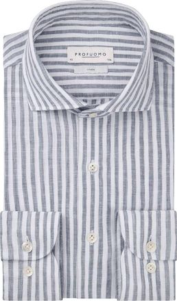 Profuomo Casual Profuomo overhemd linnen donkerblauw