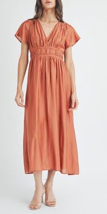 Wishlist Flutter Sleeve Midi Dress in Brick at Nordstrom Rack, Size Small